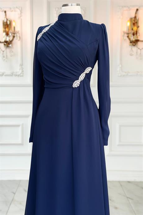 Eflin Tesettür Abiye Lacivert