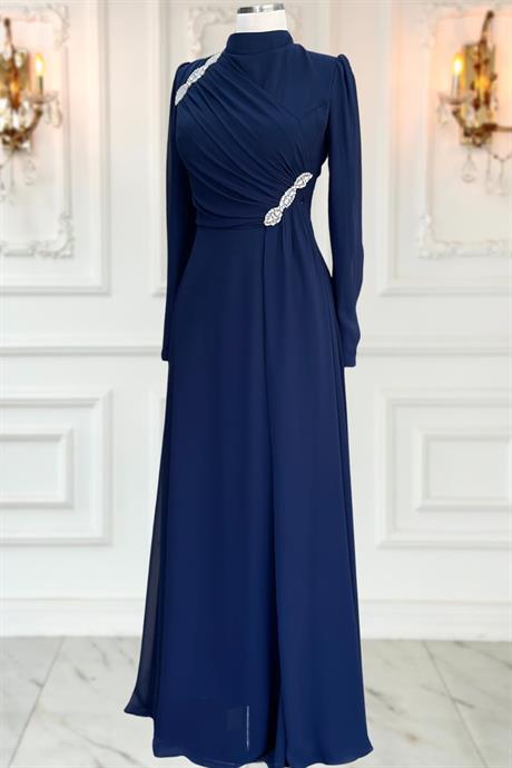 Eflin Tesettür Abiye Lacivert