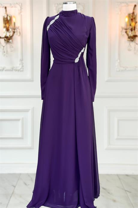 Eflin Tesettür Abiye Mürdüm