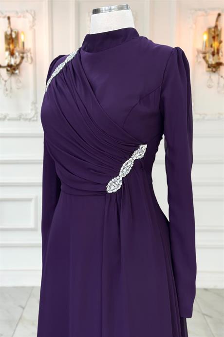 Eflin Tesettür Abiye Mürdüm