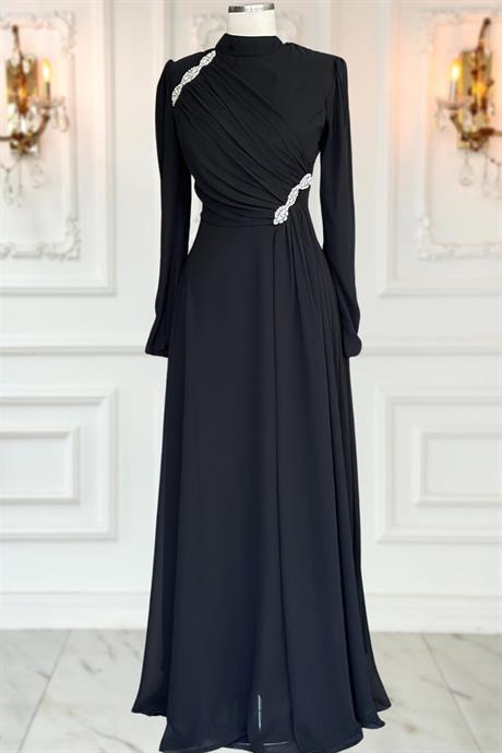 Eflin Tesettür Abiye Siyah