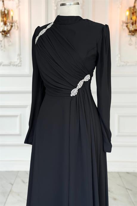 Eflin Tesettür Abiye Siyah