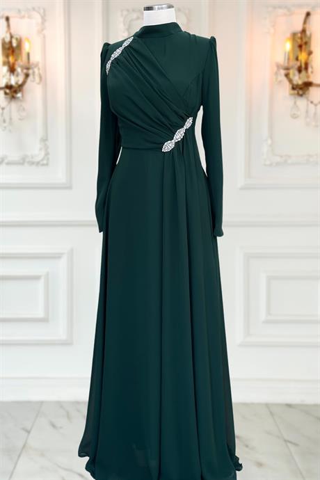 Eflin Tesettür Abiye Zümrüt