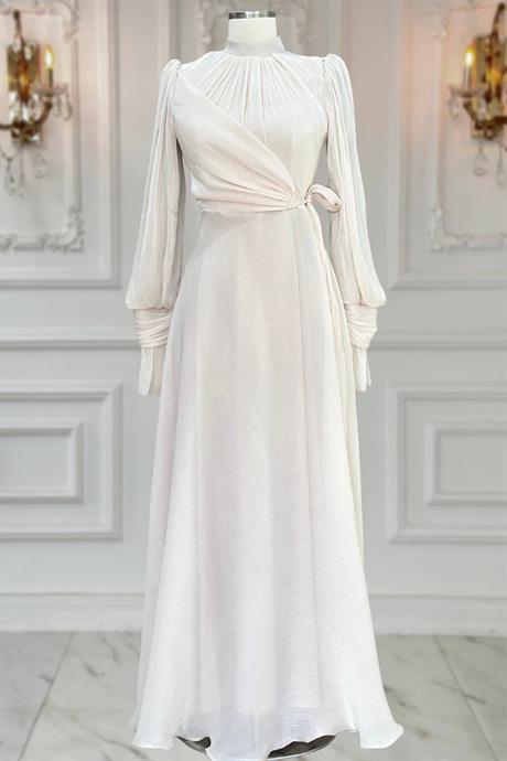 Efruz Tesettür Abiye Bej