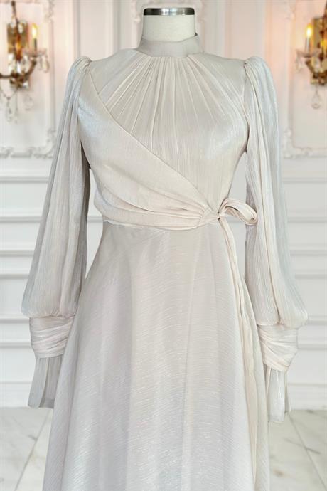 Efruz Tesettür Abiye Bej