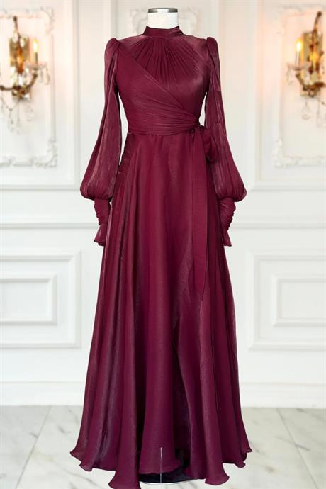 Efruz Tesettür Abiye Bordo