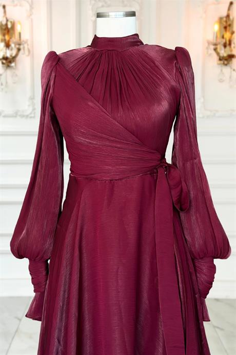 Efruz Tesettür Abiye Bordo