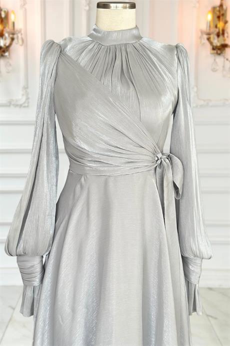 Efruz Tesettür Abiye Gri