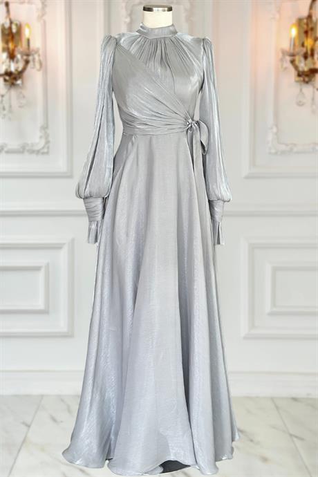 Efruz Tesettür Abiye Gri