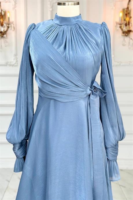 Efruz Tesettür Abiye İndigo