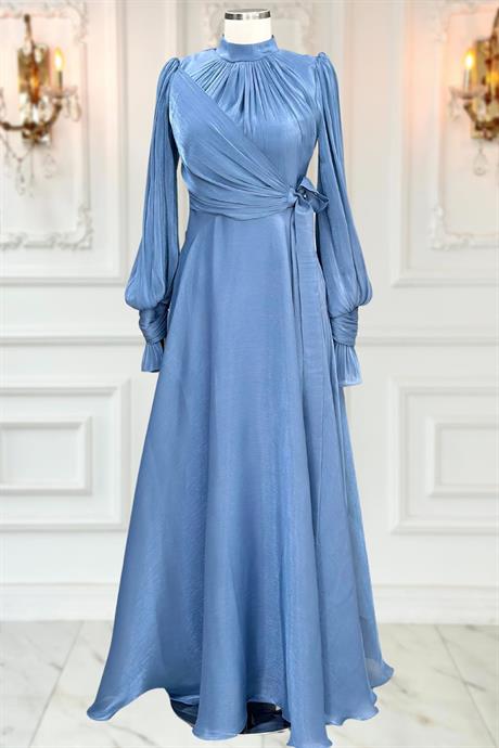 Efruz Tesettür Abiye İndigo