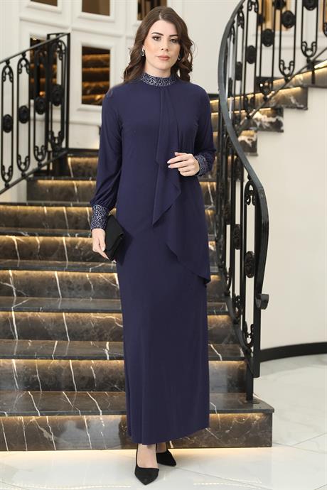 Efsane Candy Tesettür Elbise Lacivert
