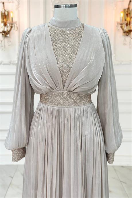 Efser Tesettür Abiye Bej