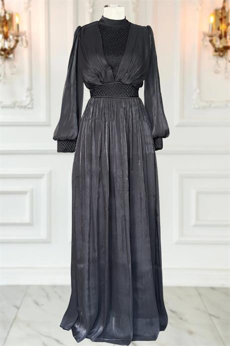 Efser Tesettür Abiye Siyah