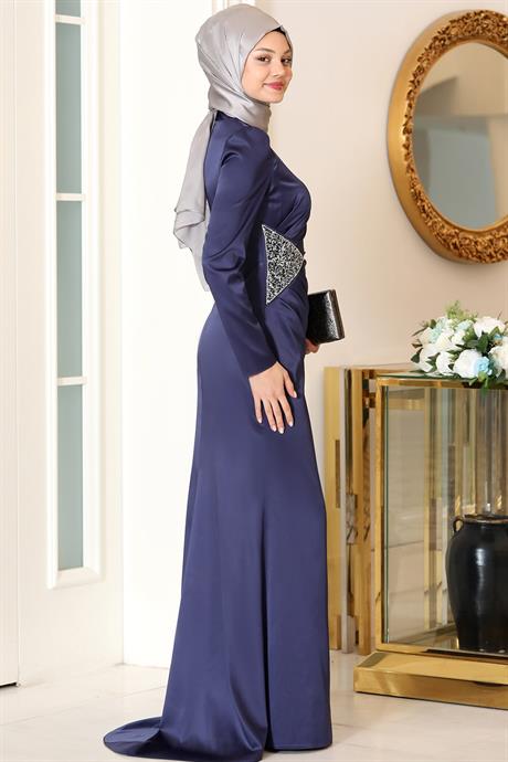 Efsun Tesettür Abiye Lacivert