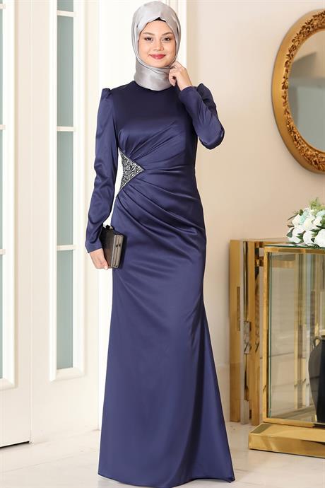 Efsun Tesettür Abiye Lacivert