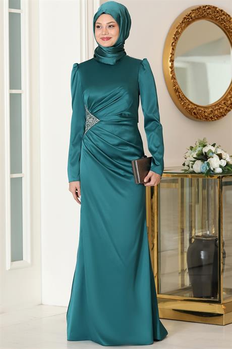 Efsun Tesettür Abiye Zümrüt