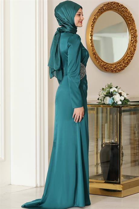 Efsun Tesettür Abiye Zümrüt