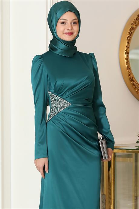 Efsun Tesettür Abiye Zümrüt