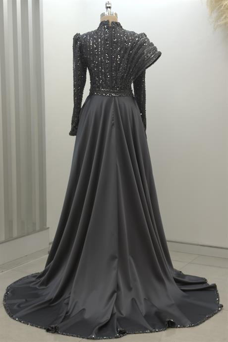Elegance Tesettür Abiye Antrasit