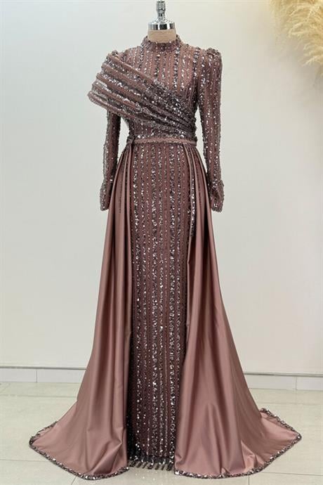 Elegance Tesettür Abiye Kahve