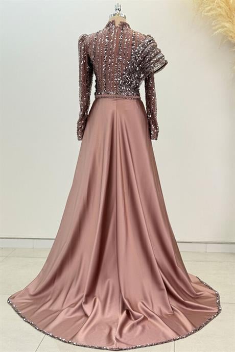 Elegance Tesettür Abiye Kahve