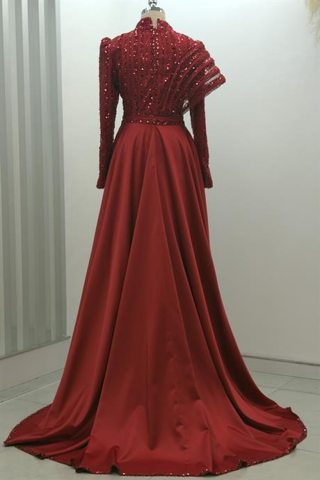 Elegance Tesettür Abiye Kırmızı