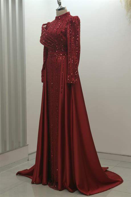 Elegance Tesettür Abiye Kırmızı