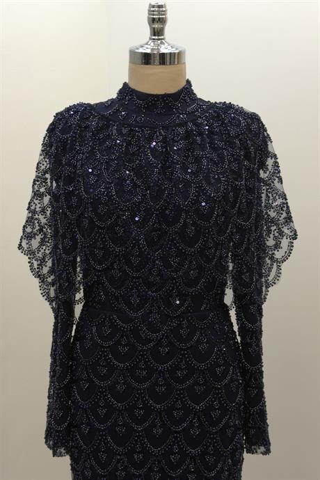 Elenor Tesettür Abiye Lacivert