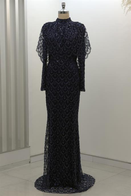 Elenor Tesettür Abiye Lacivert