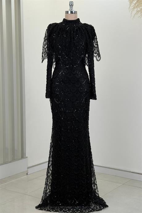 Elenor Tesettür Abiye Siyah