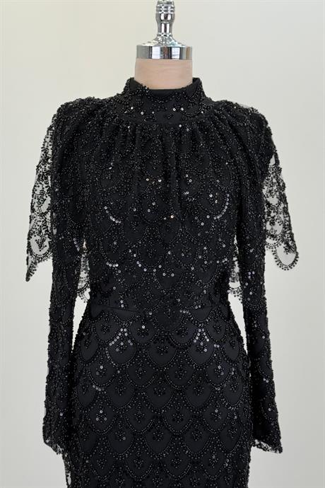 Elenor Tesettür Abiye Siyah