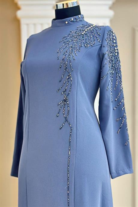 Elisa Tesettür Abiye Gri