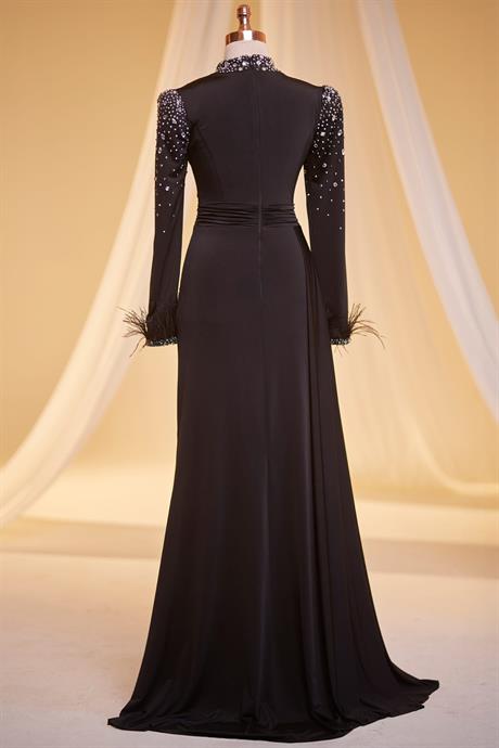 Elmas Tesettür Abiye Siyah