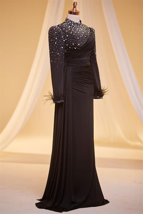 Elmas Tesettür Abiye Siyah