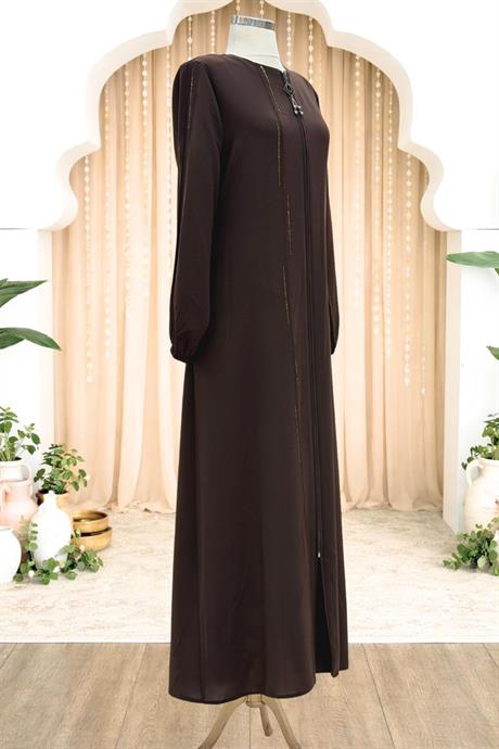 Elvan Tesettür Ferace Kahverengi