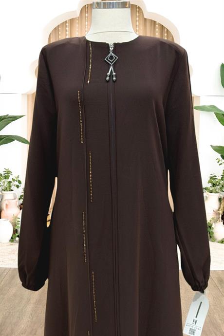 Elvan Tesettür Ferace Kahverengi