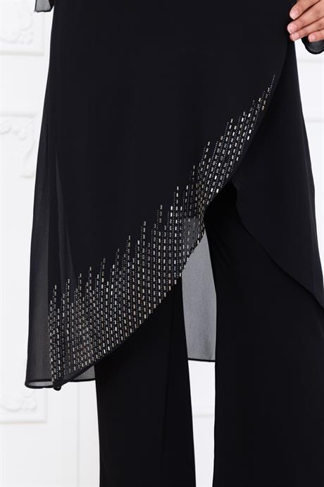 Esin Pantolon Tunik Tesettür Takım Siyah