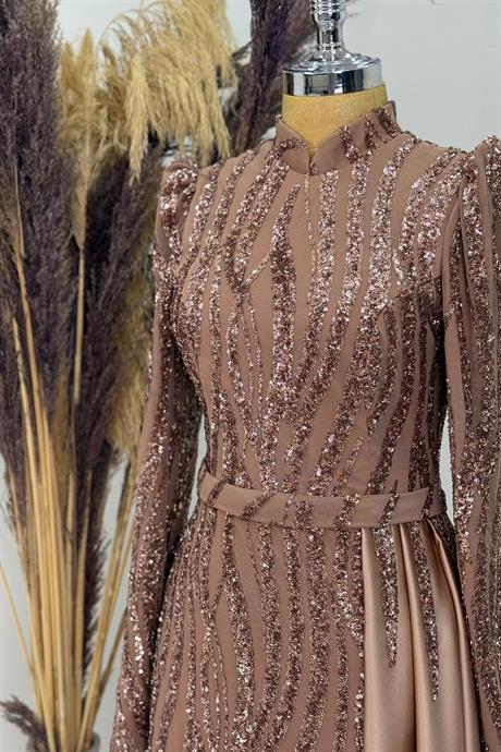 Eslina Tesettür Abiye Bakır