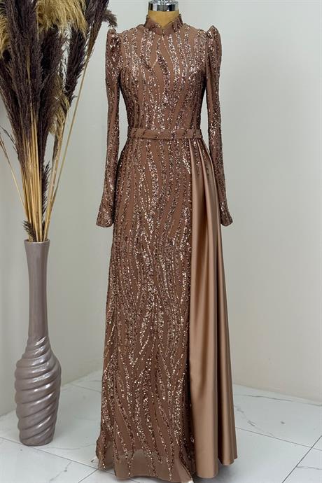 Eslina Tesettür Abiye Bakır