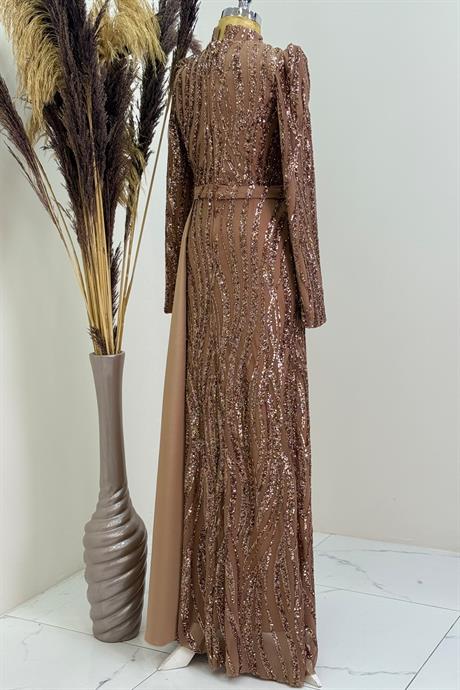 Eslina Tesettür Abiye Bakır