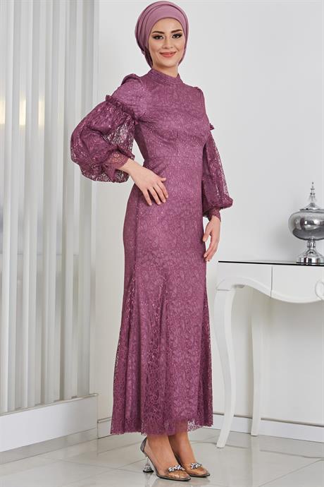 Eylül Tesettür Abiye Lila