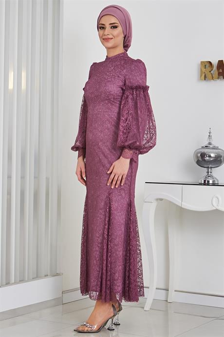 Eylül Tesettür Abiye Lila