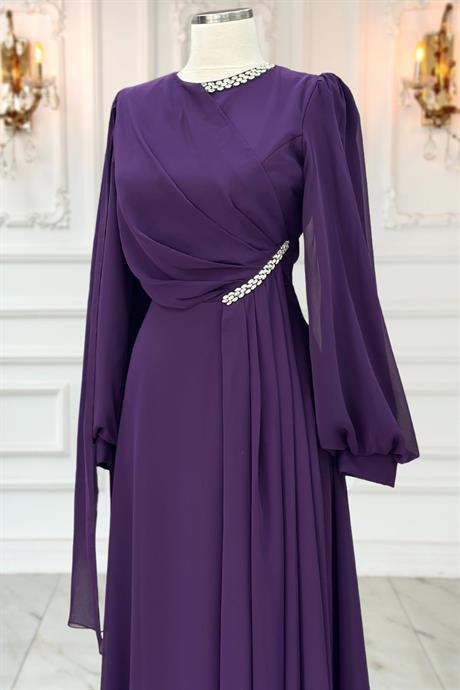 Feyza Tesettür Abiye Mürdüm