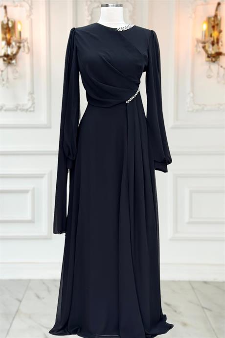 Feyza Tesettür Abiye Siyah