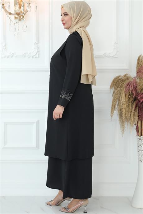 Filiz Tesettür Abiye Siyah