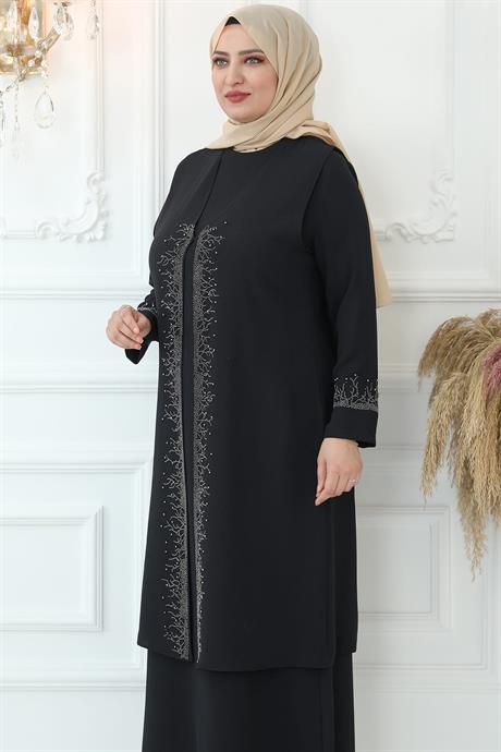 Filiz Tesettür Abiye Siyah