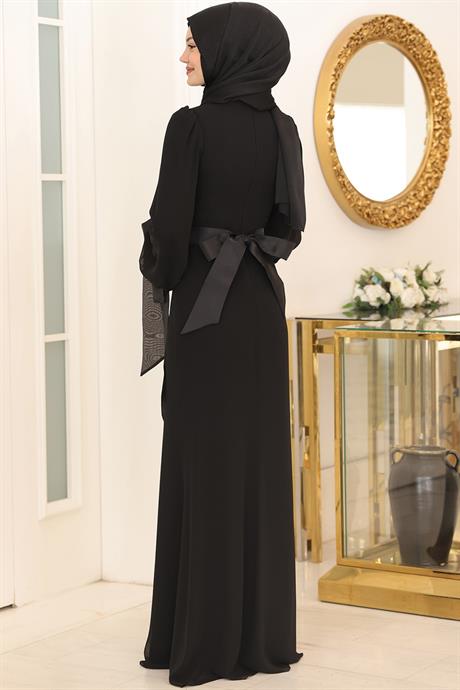 Firuze Tesettür Abiye Siyah