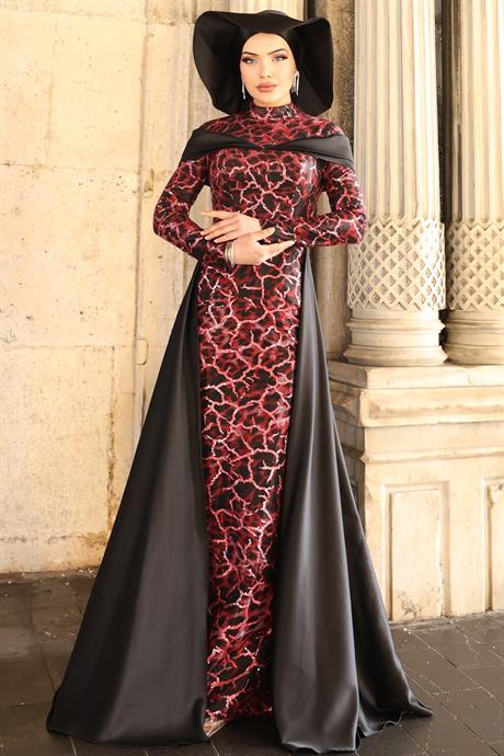 Frezya Tesettür Abiye Kırmızı