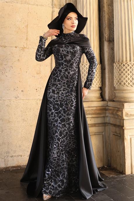 Frezya Tesettür Abiye Siyah